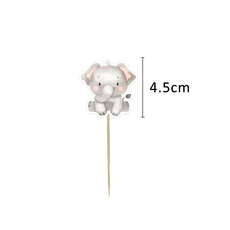 24 stks Karton Wild Dier Cake Toppers Cupcake Topper Voor Kinderen Jungle Safari Bos Verjaardagsfeestje Decoratie DIY Cupcake Supply