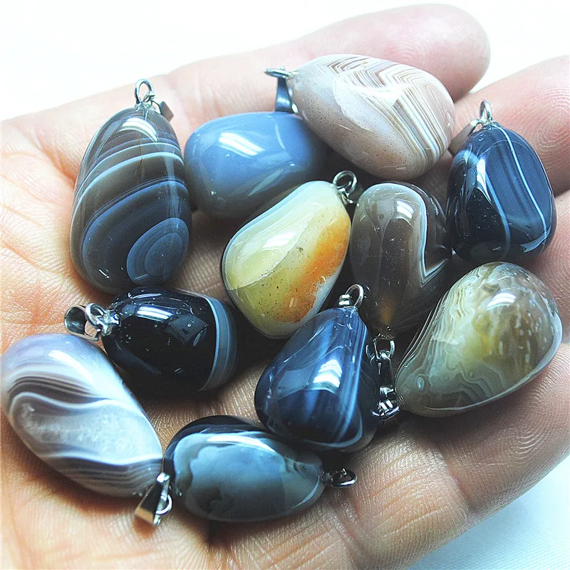 10PCS Natural Boswanna Agate Pedants Size 13X18MM Dropwater Shape FOr Women Lovely Necklace Parts