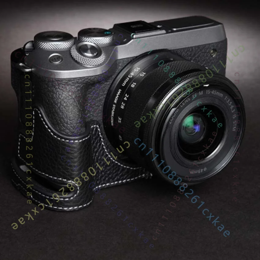 Handmade Genuine Leather Camera Half Case Cover Bag For Canon EOS M6 mark ii