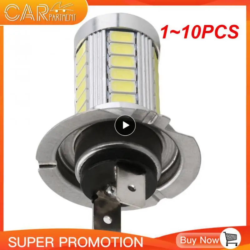 1~10PCS Super Bright White H7 5630 33 SMD LED 6000K 8W DC 12V Car Fog Light Auto Driving Lamp High Power LED Bulb Car