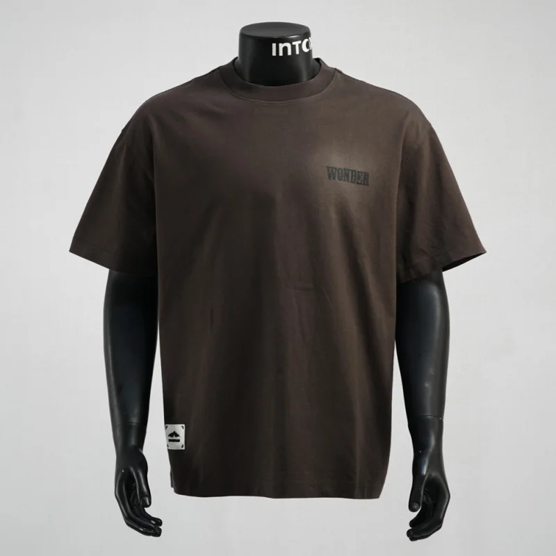 

High end washed printed T-shirt for men's summer street fashion, loose and versatile, heavyweight short sleeved retro top