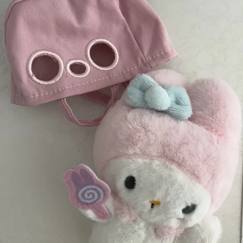 サンリオかわいいメロディーぬいぐるみかわいいヘッドセットシリーズぬいぐるみバックパックペンダントアニメキーホルダー女の子の日の誕生日ギフト