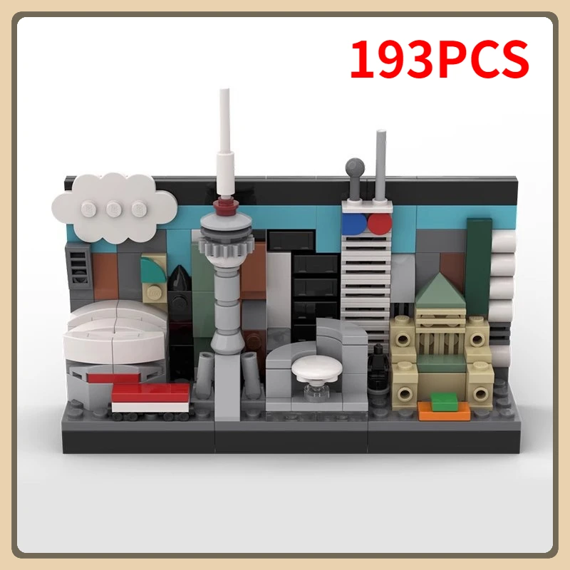 

Строительные блоки для открыток в городе Торонто MOC-96882 Toronto Skyline, настольное украшение, сборная модель, головоломка, детская игрушка, подарок на день рождения