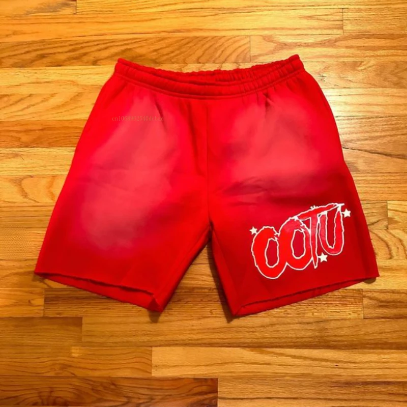 Shorts com letras estampadas para homens e mulheres, maré americana, monocromática, algodão, casual, esportivo, verão, pendulares, casal, calça de cinco minutos