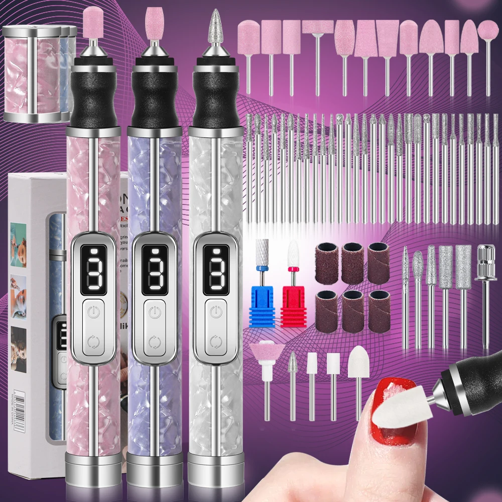 Machine à polir les ongles 20000 tr/min, perceuse à ongles professionnelle, plusieurs vitesses, faible bruit, ensemble de limes à ongles pour manucure, outils de salon