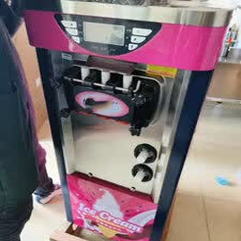 Manufacturers Automatic Table Top Ice Cream Maker for Yogurt Milk Chocolate Soft Ice Cream 3 Flavors New Used Condition Small Pr