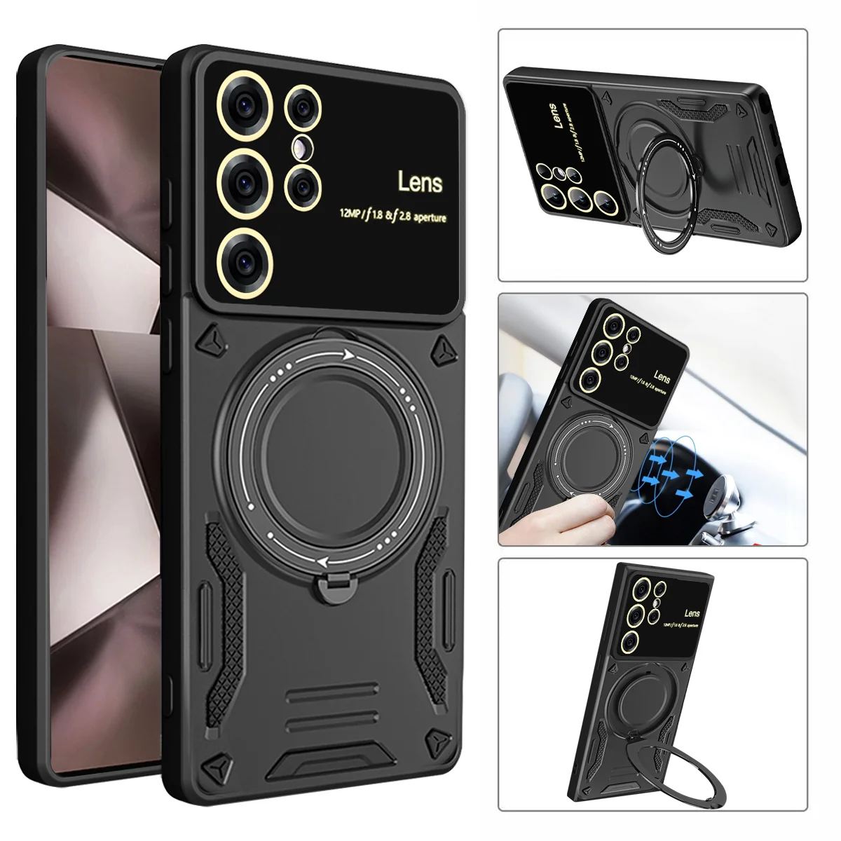 Anel caso de telefone para samsung galaxy s25 s26 ultra s24 s23 s22 plus sam a07 a17 a16 a26 a36 a56 a06 capa de carga magnética sem fio
