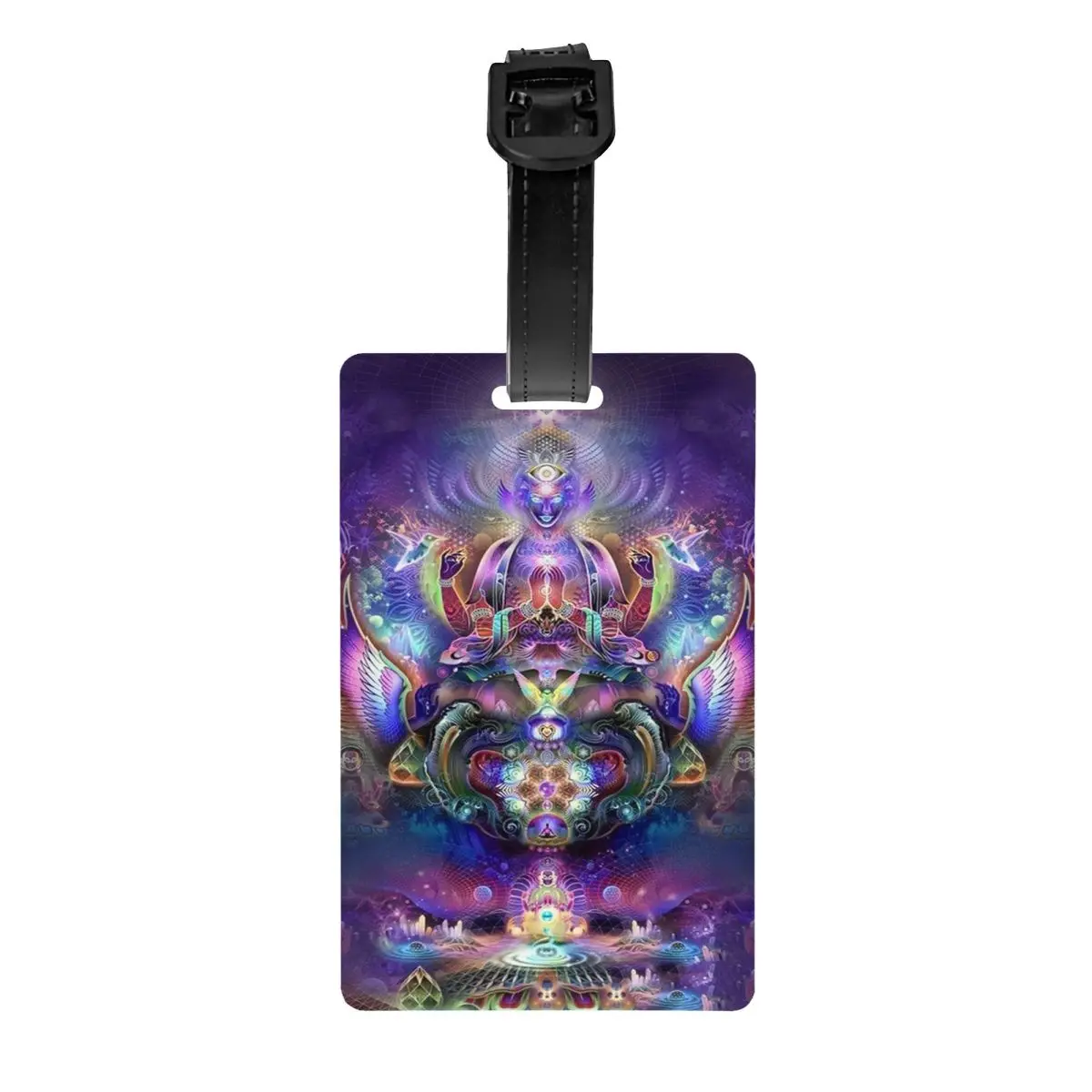 Custom India Mandala Zen Buddha Luggage Tag Travel Bag Suitcase Privacy Cover ID Label