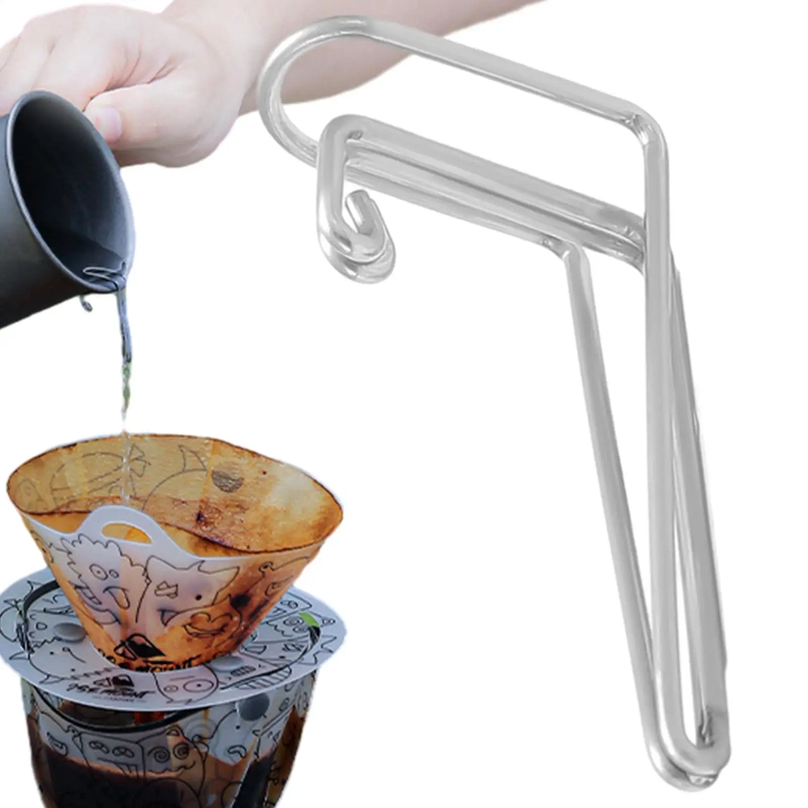 1pcs Coffee Spout Control Fitting Directs Stainless Steel Camping Drip Coffee Spout Accessories For Hiking Backpacking Travel