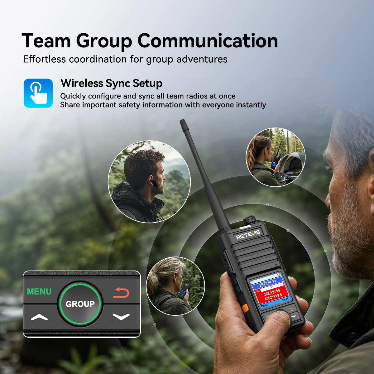 RETEVIS RB658P PMR-Funkgerät mit App- und PC-Programmierung, 10 m Bluetooth-Verbindung, lizenzfreies Funkgerät für Camping und Survival – Detail 7