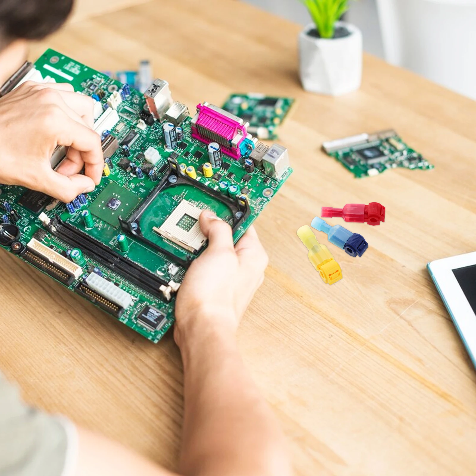 

120pcs T-Tap Wire Connectors Kit Quick Splice Electrical Terminals For Automotive Wiring Repairs Spade Connector Set Organized