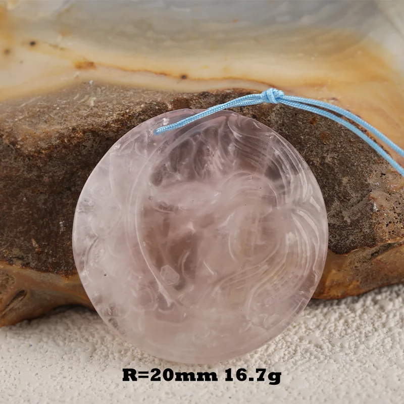 

Natural Gemstone Pink Quartz Moon Shape, DIY Handmade Jewelry ，R=20mm 16.7g