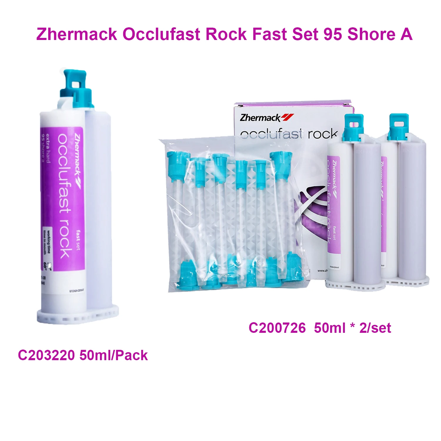 New Dental Zher Occlufast Rock Fast Set 95 Shore A Bite Recording Silicone Rubber C203220  C200726 Silicone Impression Materimal