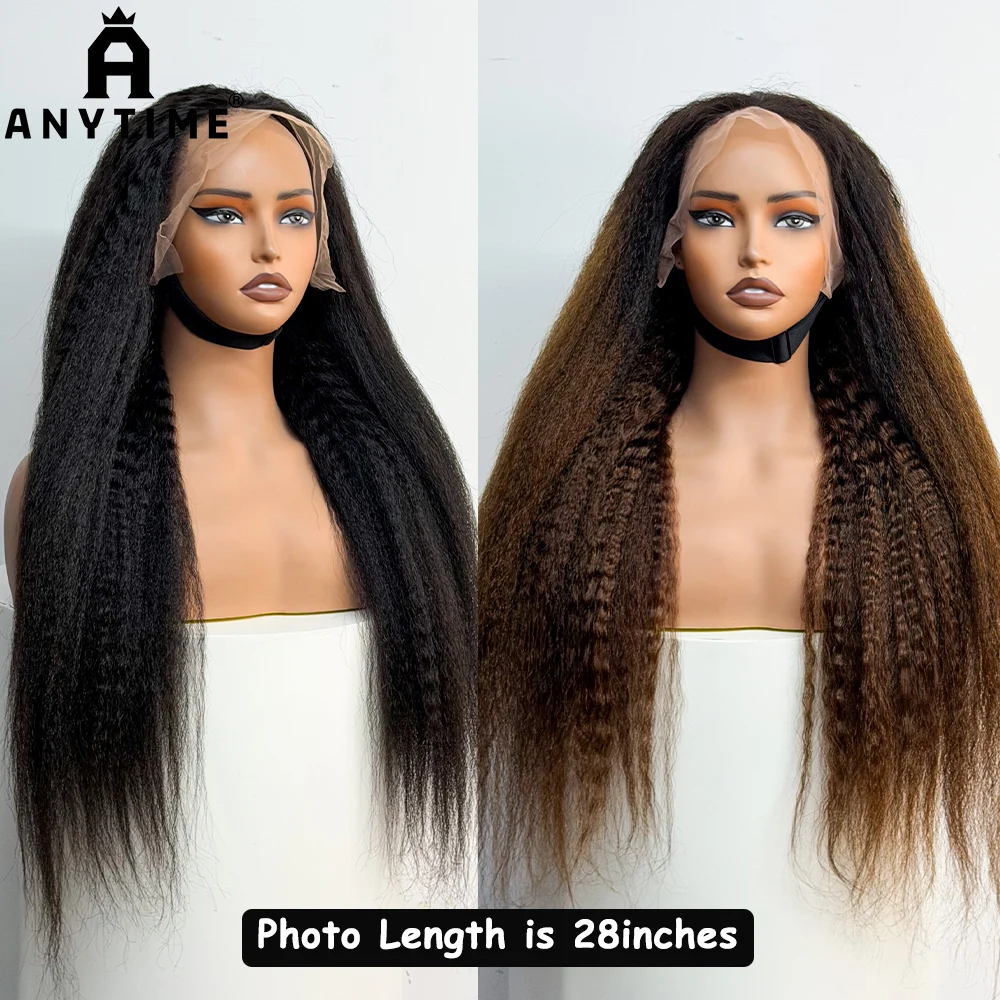 

Полный яки, прямой парик из натуральных волос 13x4, плотность 250%, странный прямой парик из натуральных волос для чернокожих женщин, 20-32 дюйма