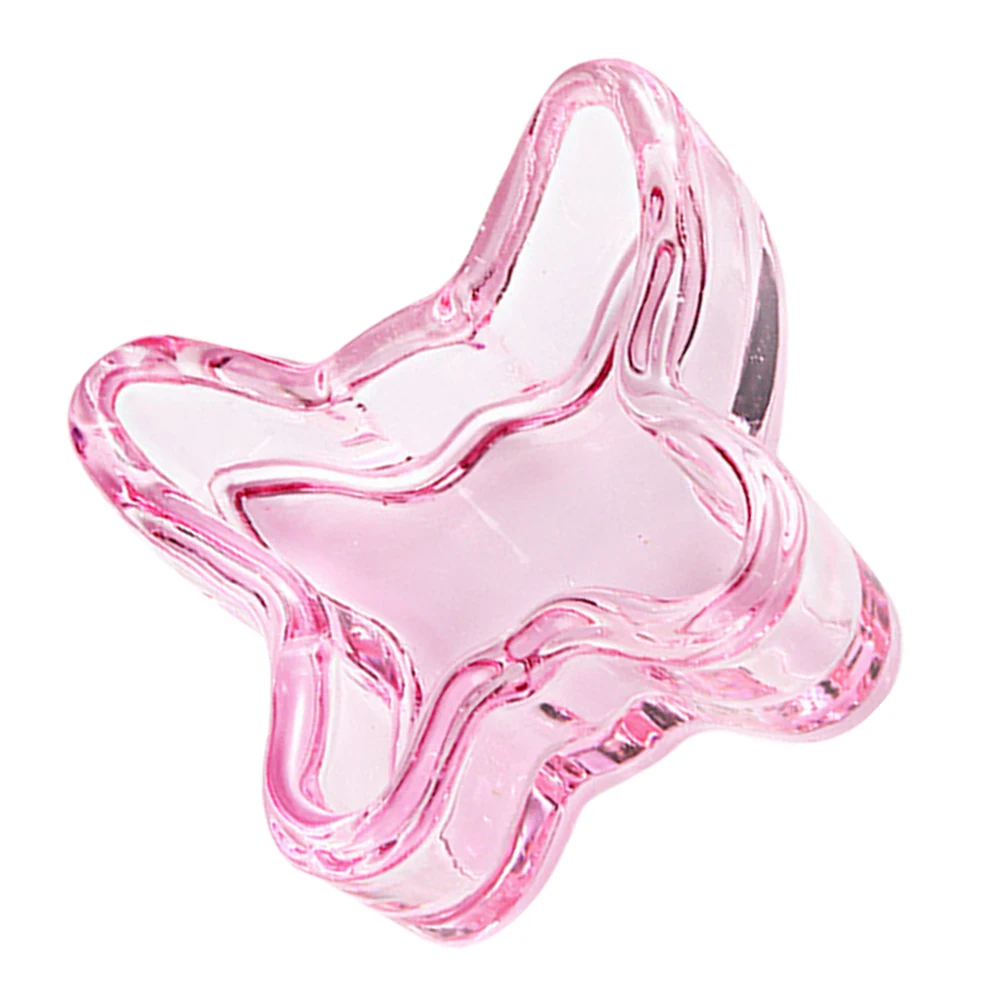

Compact Glass Dappen Dish Butterfly Style Nail Brush Cup for Manicure Acrylic Nail Art Kit Portable Liquid Holder Multi Purpose
