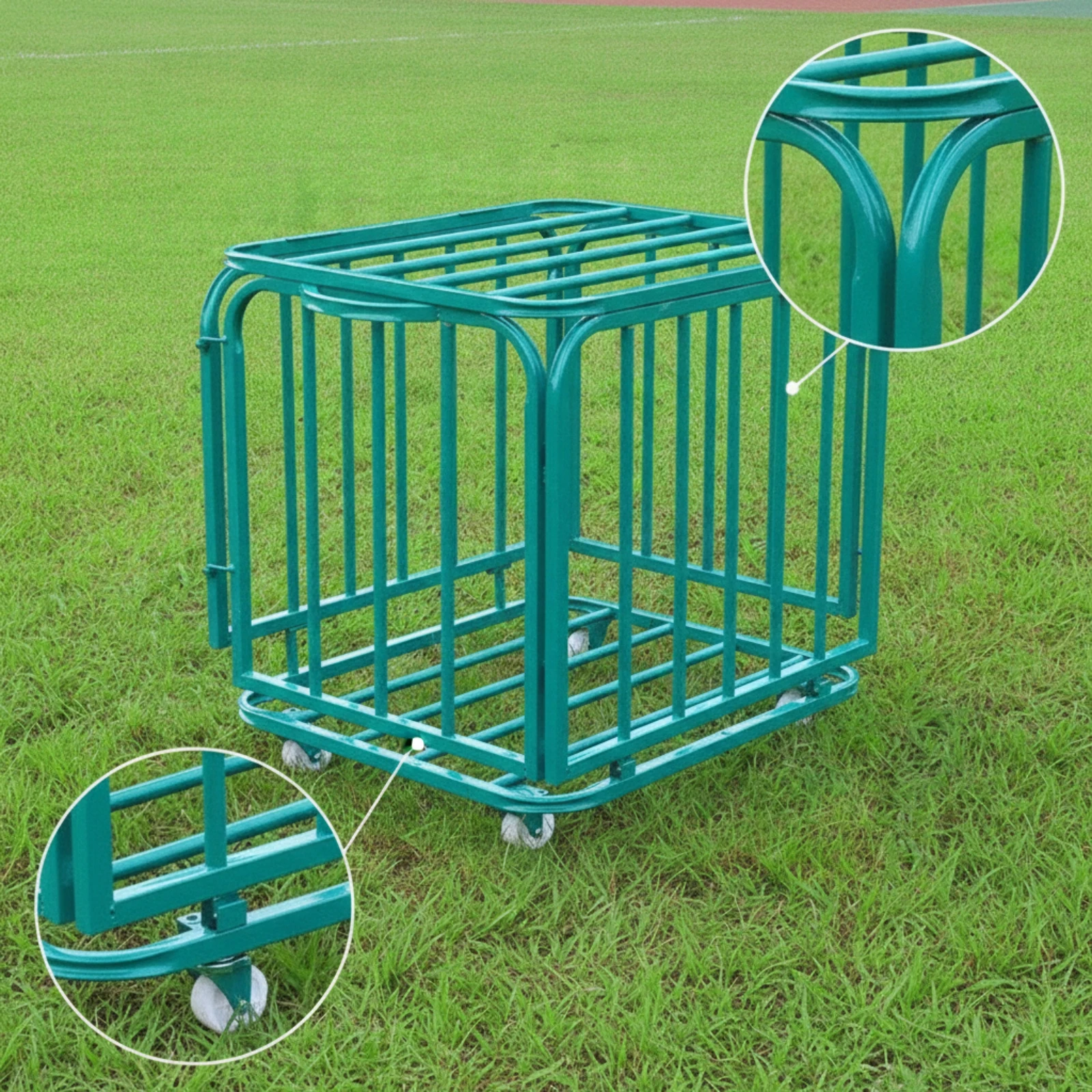 Ball Storage Cage Portable Ball Cart with Wheels Spacious Secure for Schools, Gymnasium, Athletic Facilities - view 5