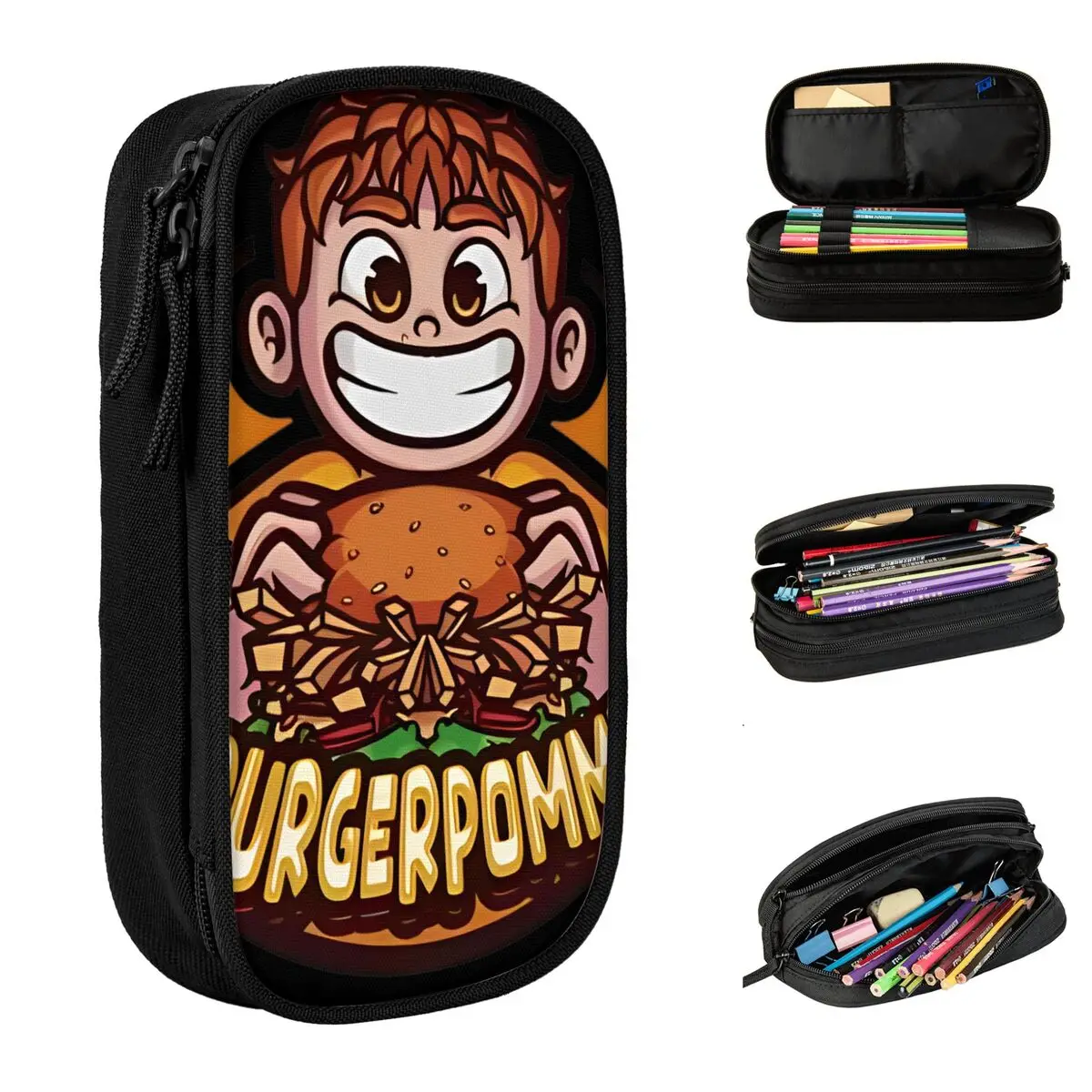 

LukasBS Burgerpommes пеналы ICrimax игровые ручки сумки-карандаши для девочек и мальчиков большие школьные принадлежности для хранения пеналы на молнии