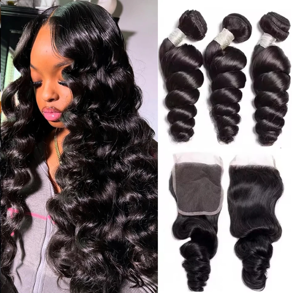 

Свободные волнистые пучки с фронтальной частью 13X4, 100% человеческие перуанские наращивания волос 15A, HD прозрачные кружевные застежки и пучки 4X4