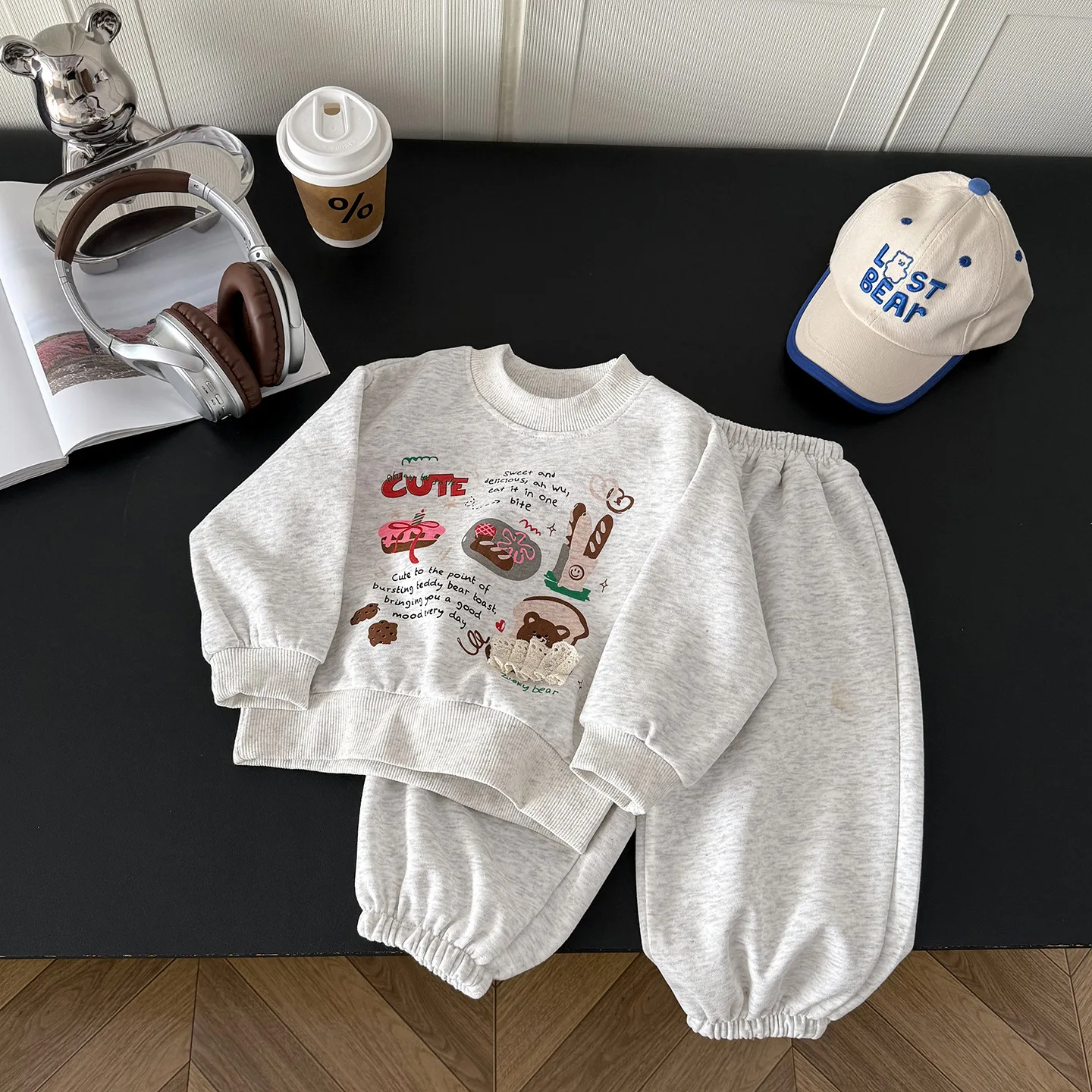 Baby Jungen Mädchen Kleidung Sweatshirt-Sets Neue Herbst Kinder Cartoon-Print Langarm Pullover Oberteile+Hosen 2-teilige Kinder Freizeitoutfits – Detail 3