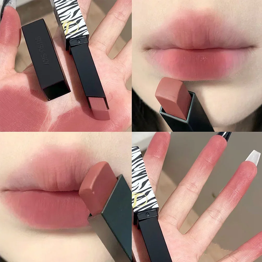 Sexy Nude Smoked Rose Matte Lipstick Lip Colour Velvety Lip Tint Solid Lip Gloss Waterproof Makeup Long Lasting Cosmetic