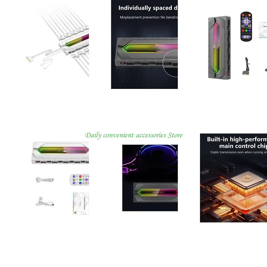 

97QB PC Fan Hub для 12 ARGB и 10 PWM -соединения поставляется с удаленной магнитной поддержкой для легкой