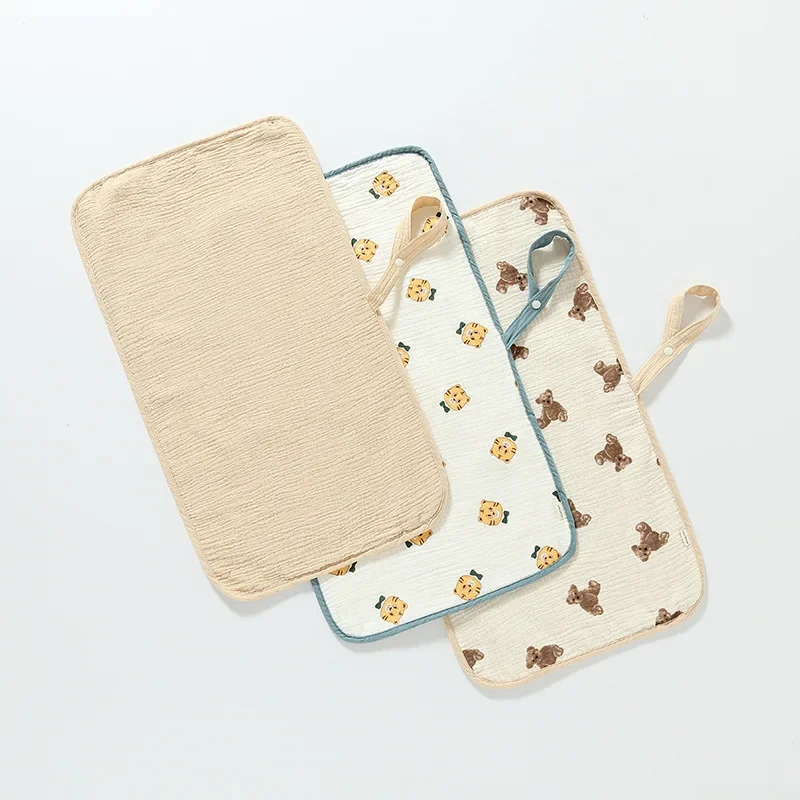 Newborn Cotton Changing Pad Reusable Soft Foldable Waterproof Absorbent Two-sided Mat for Baby Infant Underpads Machine Washable