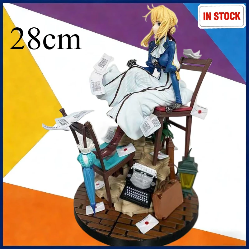 

28cm Prism Violet Figure Violet Evergarden GK Anime Girl Statue Model Desktop Ornament Gift
