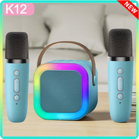 Bluetooth K12 Karaoke Machine Portable 5.3 Speaker System With 2 Wireless Microphone Family Singing Children Christmas Gifts