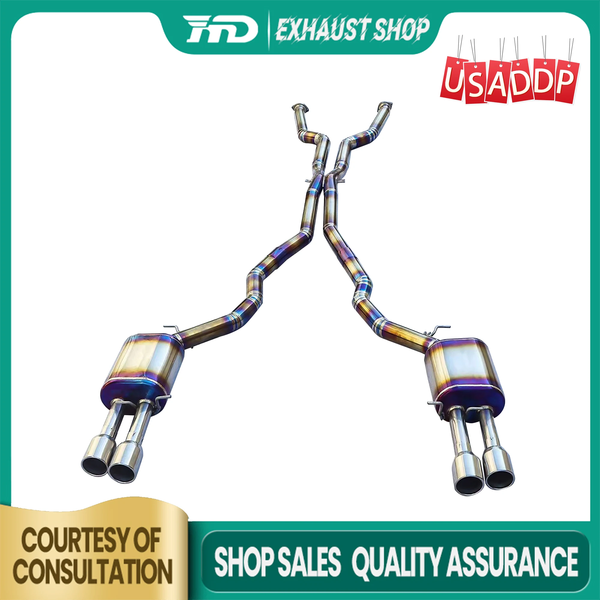 

High performance Customizable Catback For BMW M5 M6 E63 Ti Exhaust System Non-destructive Installation HMD