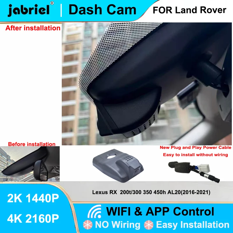 

Видеорегистратор Jabriel 4K Wi-Fi для Lexus RX AL20, RX200t, RX300, RX350, RX450h 2016-2021 годов выпуска