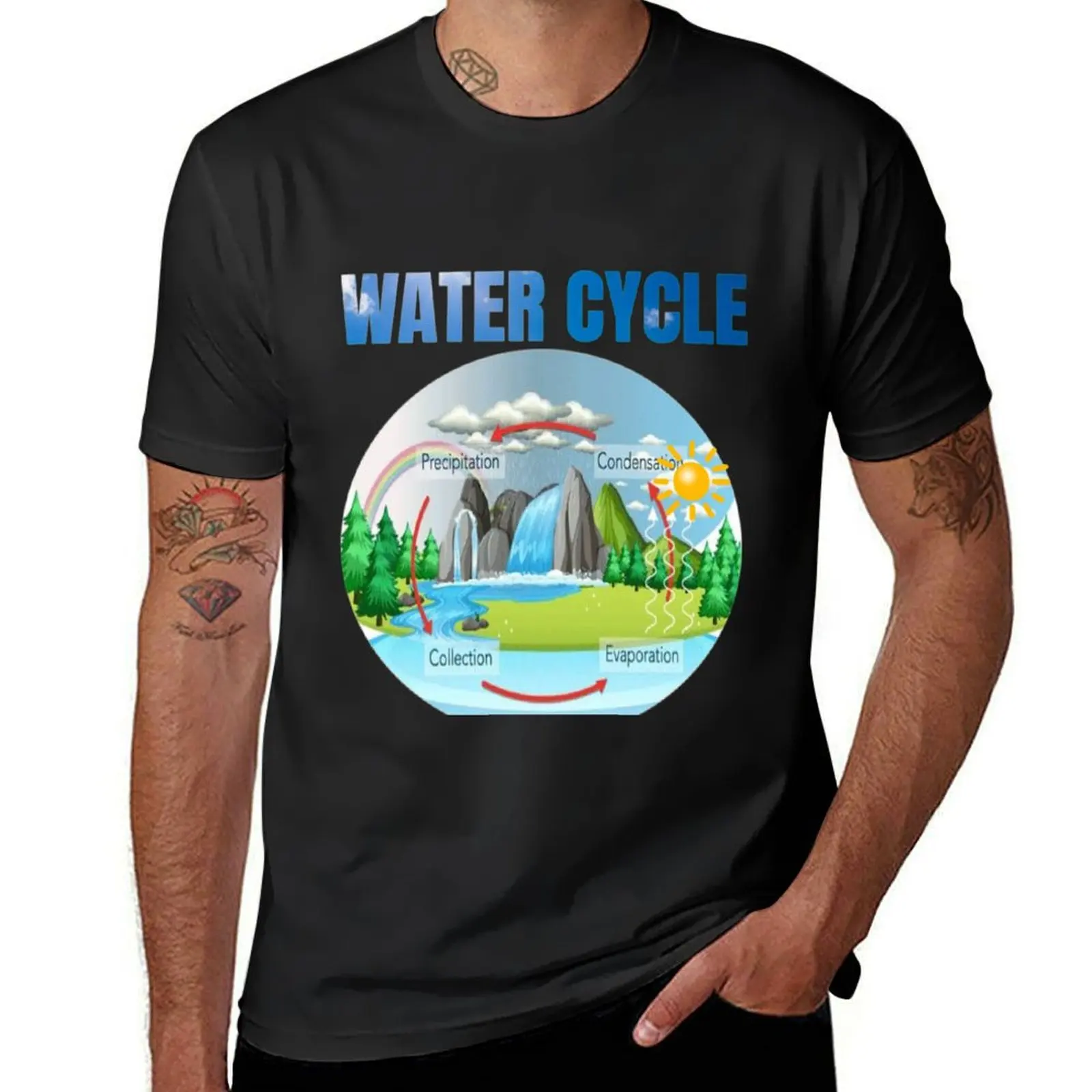 WATER CYCLE : slim fit t-shirts T-Shirt boys animal print tops mens tall t shirts