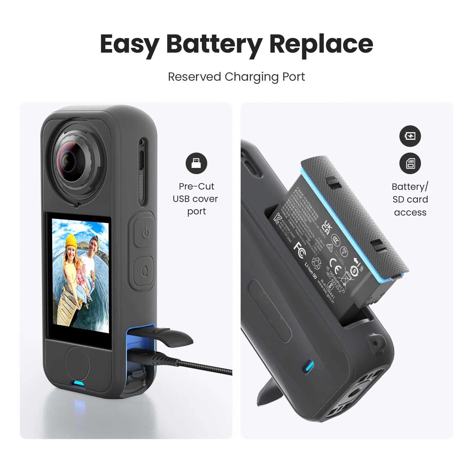 

Silicone Cover Case for Insta360 X4 Air,Skin Sleeve Soft Protective Cover Anti-Drop Full Protector Housing Case Camera Accessory