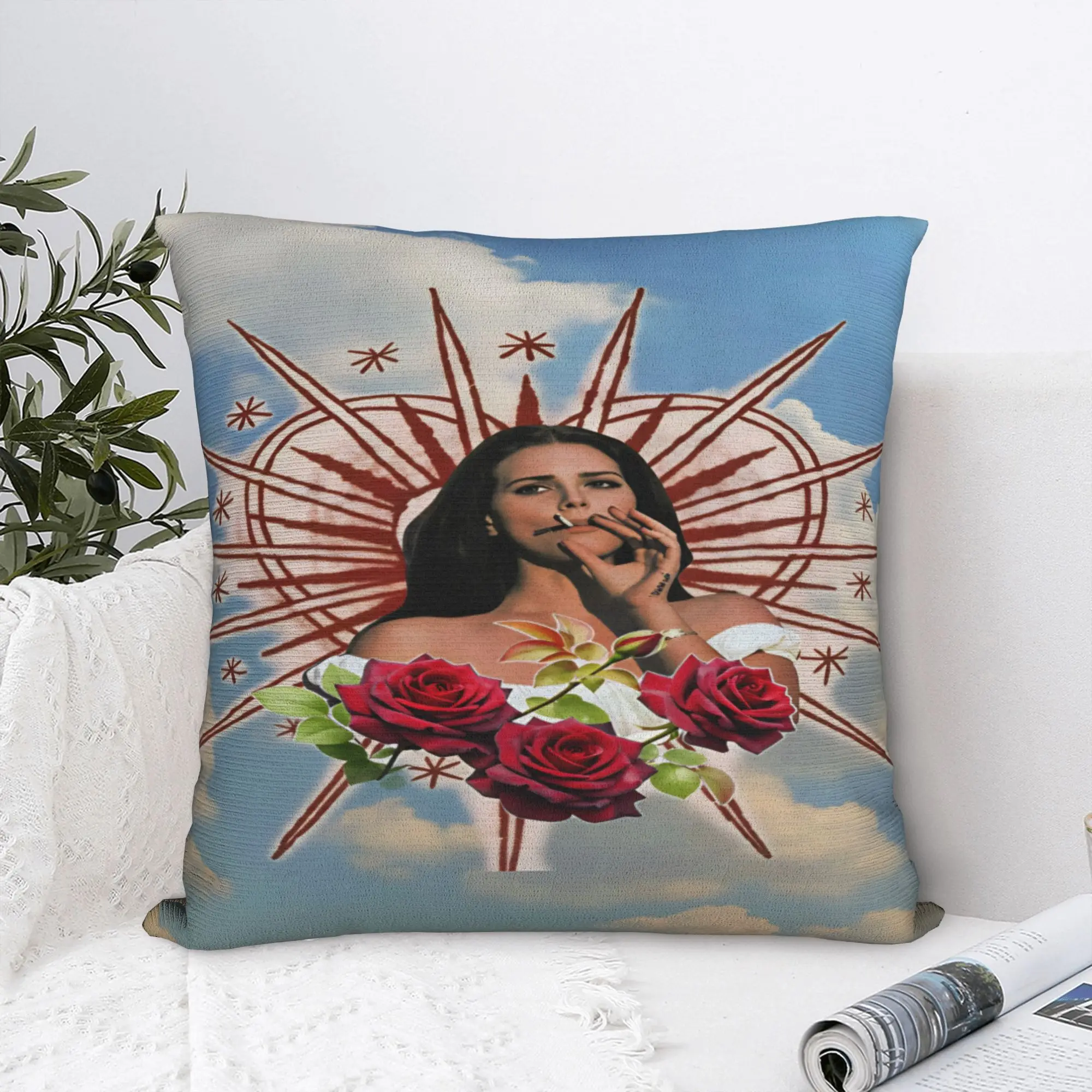 Lana Del Rey Singer Lizzy Grant  Pillow Case  Fashion Pillow Cover Comfy Pillowcases For Sofa Car Home Decor