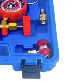 3 Way AC Manifold Gauge Set With Hoses Adapters For R410 R22 R404A Charging Kit HVAC Auto Air Conditioning Repair Tool