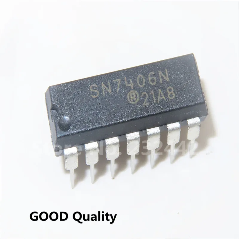 10PCS/LOT SN7406N SN7406 DM7406N 7406 DIP-14 logic chip/inverter/buffer chip In Stock