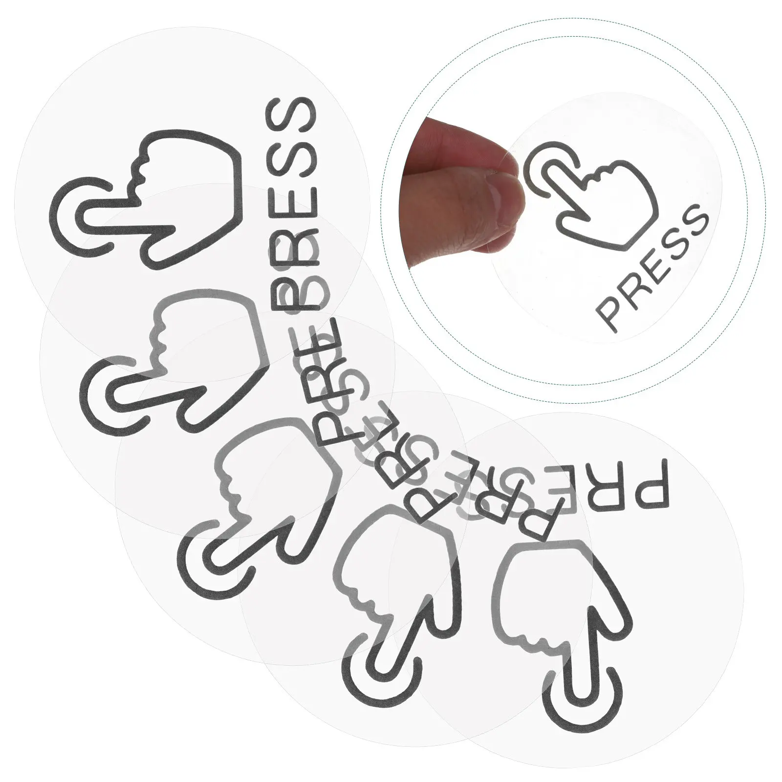 

24Pcs PVC Door Switch Press Stickers Self-Adhesive Reminder Decals for Door Switch Quick Identification Press Label
