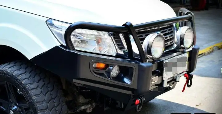 Car Front Bumper, for Nissan NP300 Navara, 4x4 Heavy Duty Steel Bull Bar Guard, with Fog Light Bracket, Safari Protection