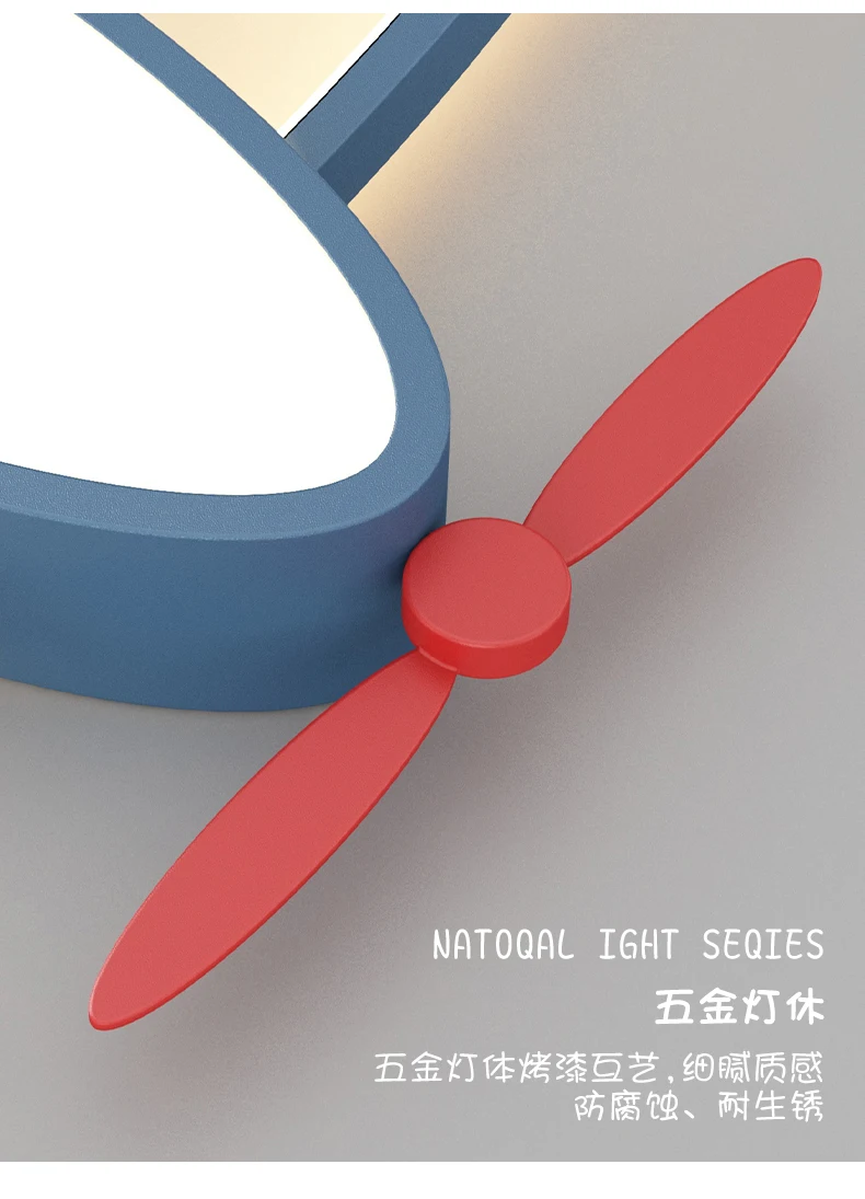 Luminária de teto infantil em formato de avião, para quarto de crianças, decoração de quarto de bebê, azul, desenho animado, plafon, avião, lâmpada de teto led