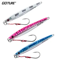 Goture Fishing Lure Fast Jig 60g 80g 100g 150g 12/13/14/16cm Jigbait Seafishing throw Jig Luminous Metal Artificial Bait