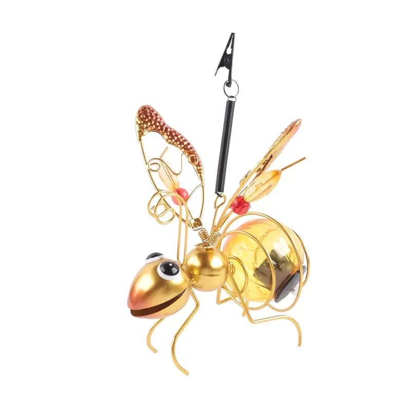 Solar Iron Insect Statue With LED Fairy Light Outdoor Hanging Tree Ornament For Fence Yard Courtyard Garden Decor Eco-Friendly