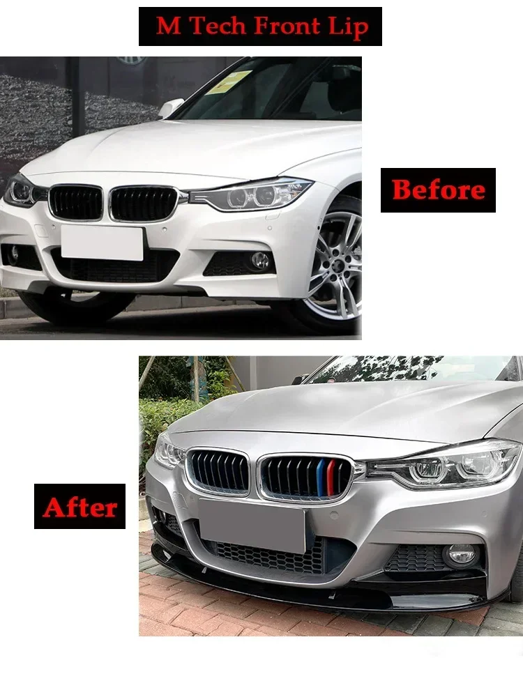 For BMW 3 Series F30 F31 Front Skrit M Sport Auto Part 2013-2019 Body Kit Carbon Fiber Front Bumper Lip Diffuser Spiltter M Tech