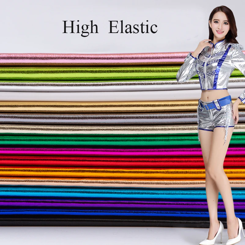 אלסטי Bronzing בד ספנדקס 4 דרכים זהב וכסף מבריק עבור תפירת חתונה קישוט שלב ביצועי בגדים