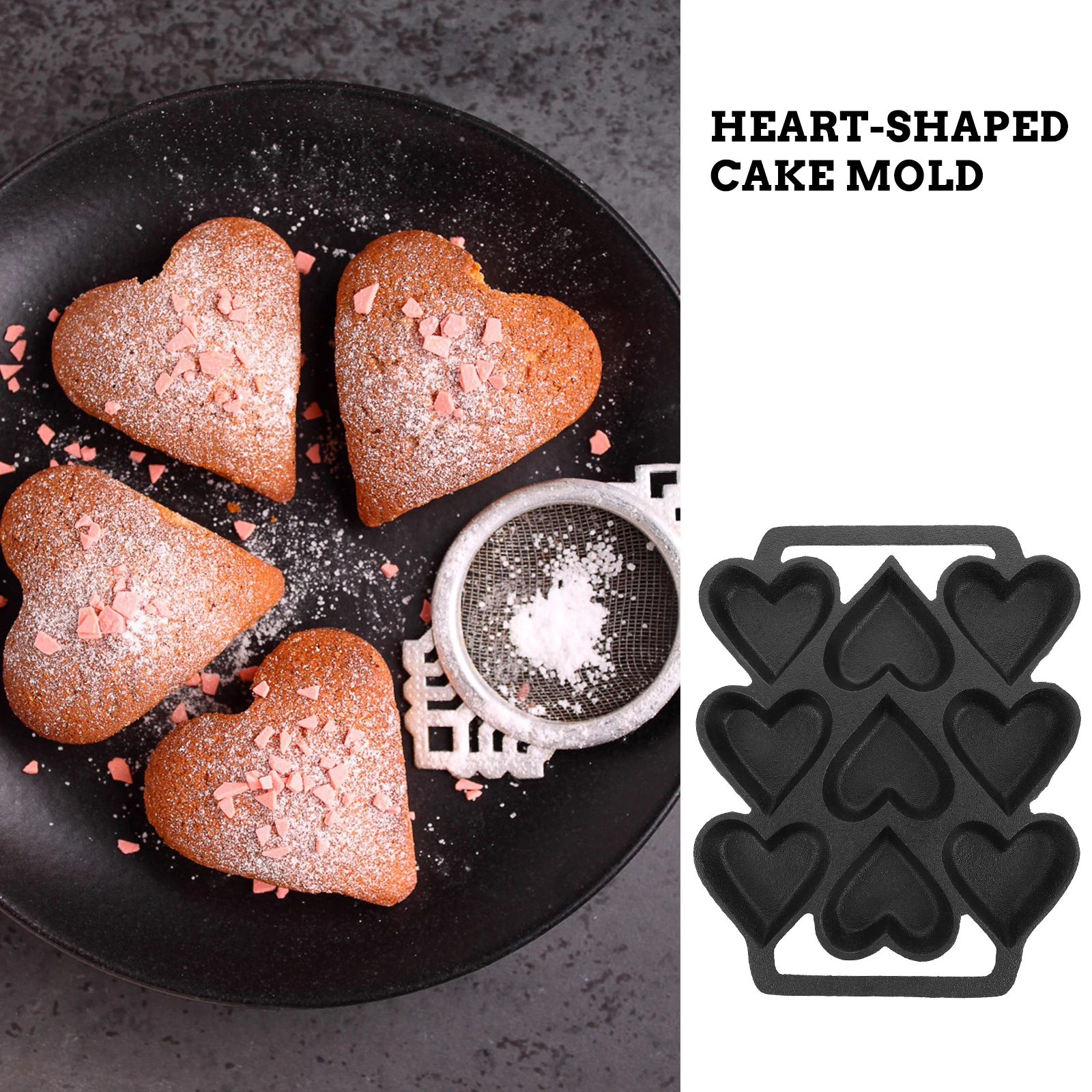 

Heart-Shaped Cake Mold Pan Diy Kitchen Tools Non-Stick Baking Mold For Oven Safe 9 Holes Baking Supplies