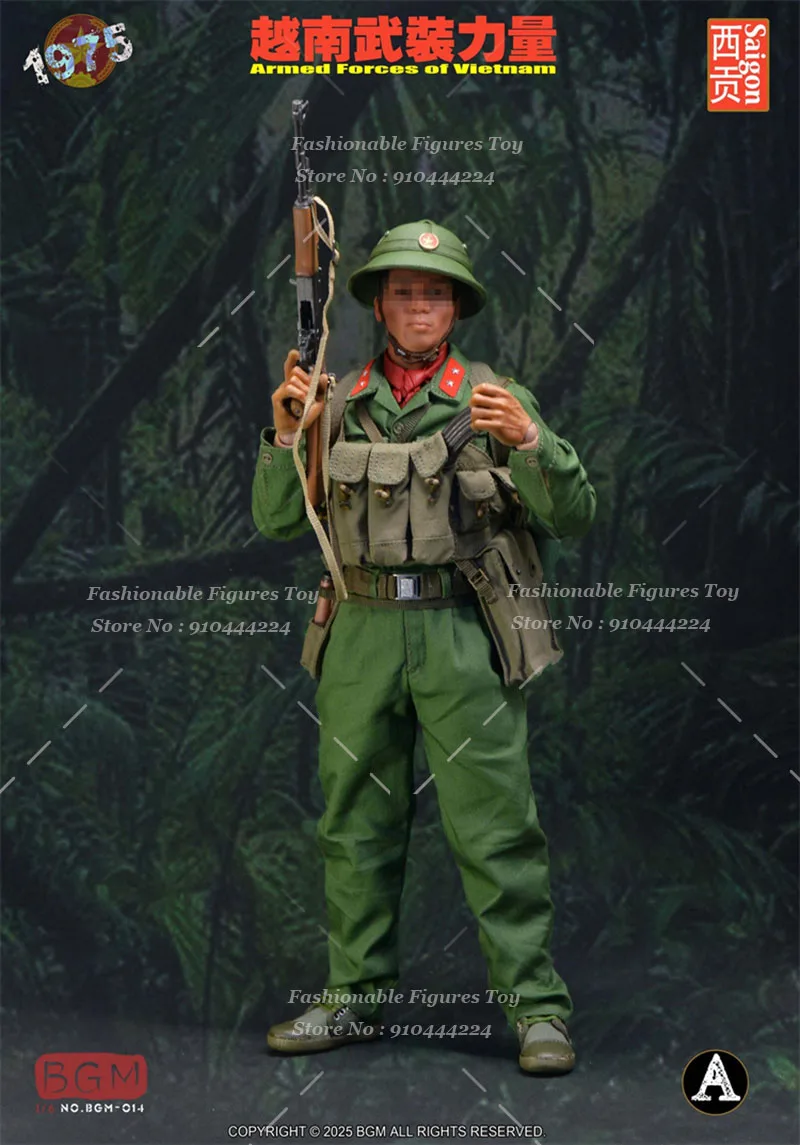 BGM BGM-014 1/6 مقياس تحصيل الشكل معركة الملابس القوات المسلحة فيتنام سايجون 1975 صالح 12 بوصة عمل الشكل دمى الجسم #5