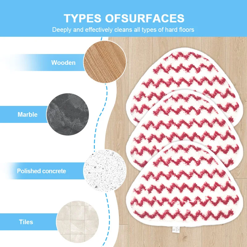 2PCS Replacement Microfiber Mop Pads Washable Reusable Mop Refill for Vileda Hot Spray Steam Mop Cleaning Tool
