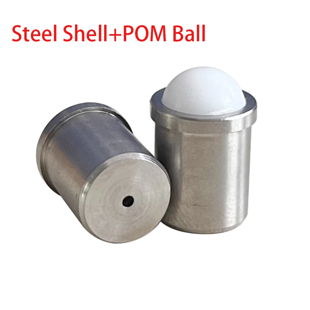 D3~D12 POM Shell+Steel Ball / Steel Shell+POM Ball Positioning Ball Plungers Press Type Spring Ball Plunger Set Screw With Steps
