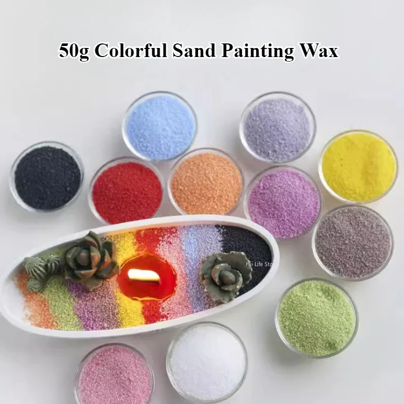 50g Colorful Sand Painting Wax Scented Candle Diy Homemade Natural Ingredients Decompression Decorative Candlemaking Materials