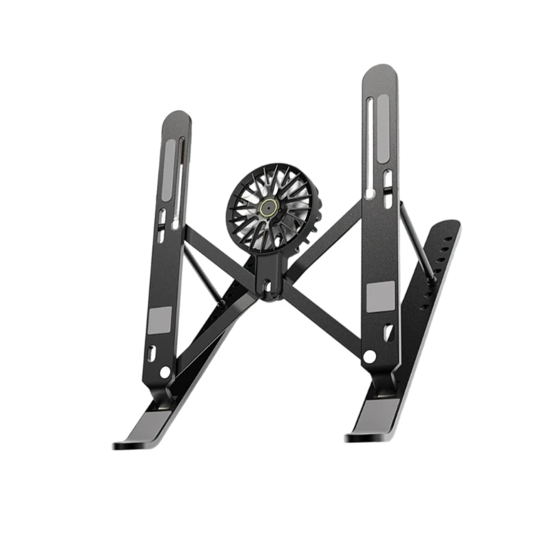 U55C Foldable Aluminum Notebook Stand With 7 Adjustable Height with Cooling Fan Portable Computer Holder For Work