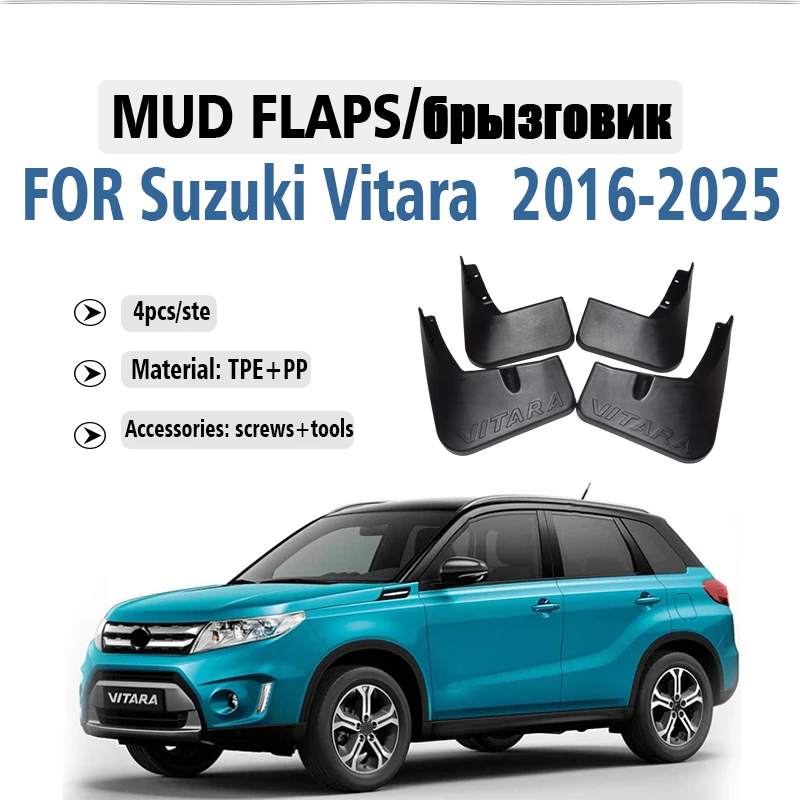 

Front Rear 4pcs FOR Suzuki Vitara 2016-2025 Mud Flaps Guard Splash Mudguard Fender Mudflaps Car Accessories