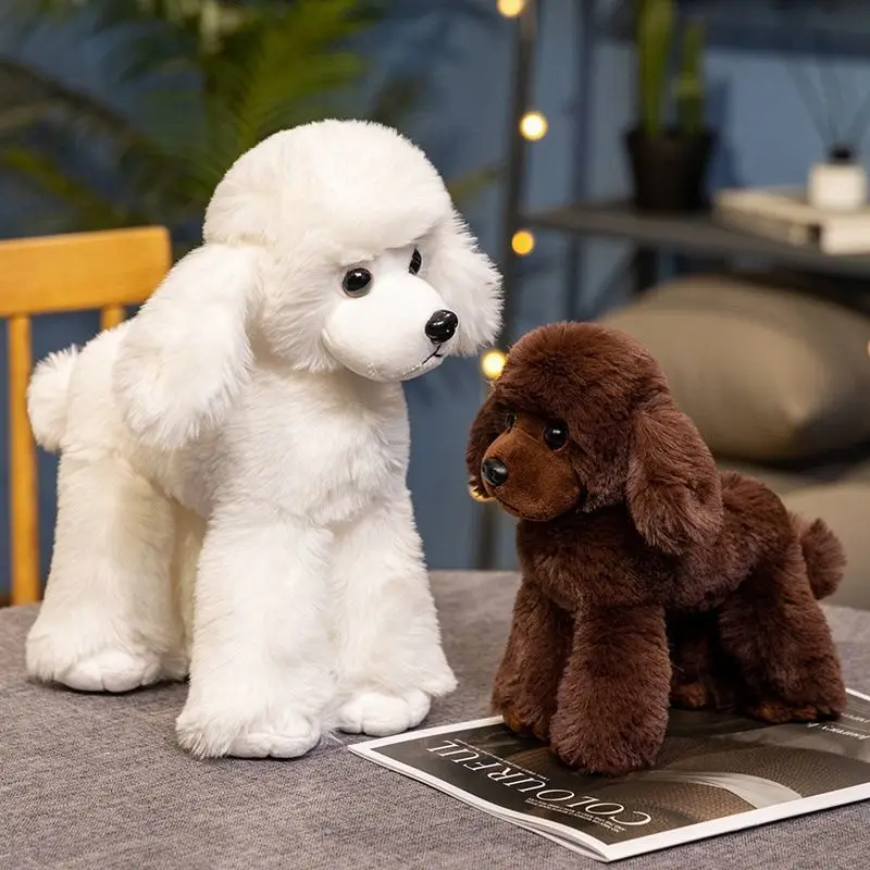 Realistic Long-Legged Giant Poodle Dog Plush Toy Simulation Teddy Puppy Stuffed Doll Lifelike Animal Model Kid Birthday Gifts